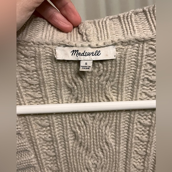 Madewell merino wool cableknit fringe cardigan - Picture 6 of 8